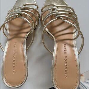 Veronica Beard Gold Strappy Sandals
